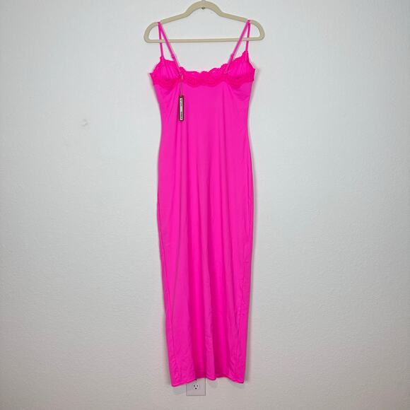 RARE NWT SKIMS Fits Everybody Lace Long Slip Dress in Taffy Size XL - Picture 5 of 6